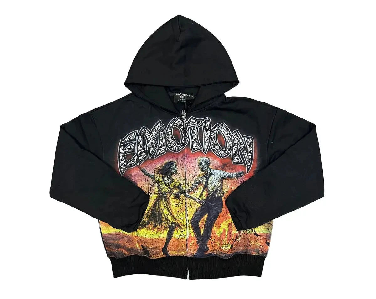 Mixed Emotional Last Dance Rhinestone Hoodie