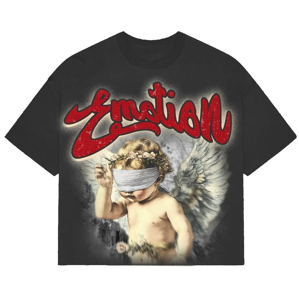MIXED EMOTION CROPPED BLINDED TEE