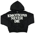 MIXED EMOTION BLACK END RHINESTONE HOODIE