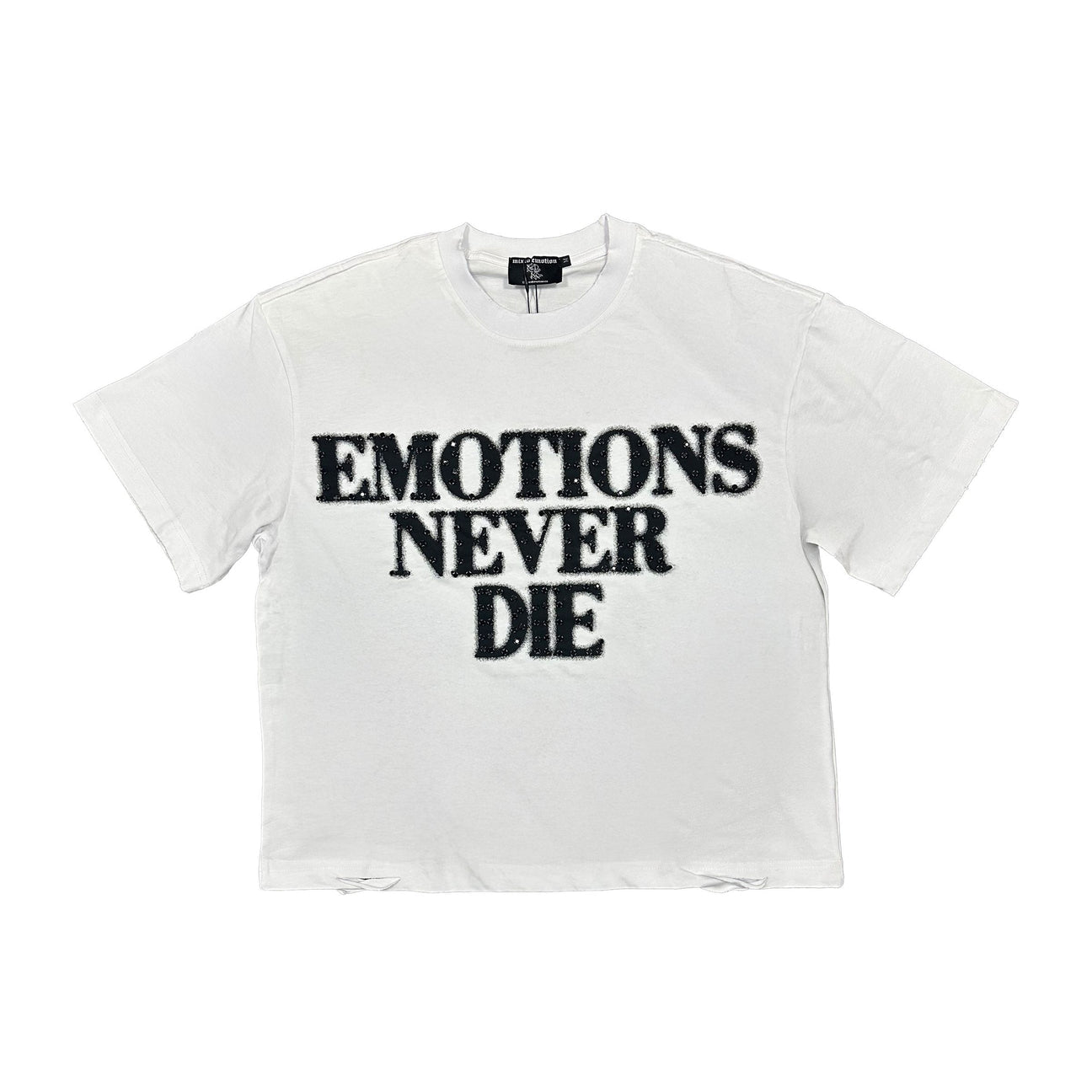 Mixed Emotion Black ‘End’ Rhinestone Tee