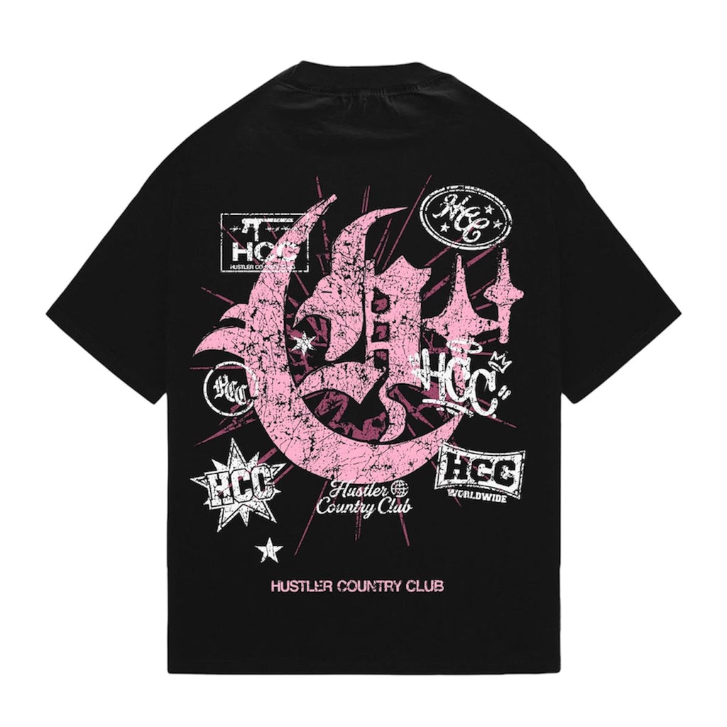 HUSTLERS COUNTRY CLUB
PINK UZI CHAOS TEE
