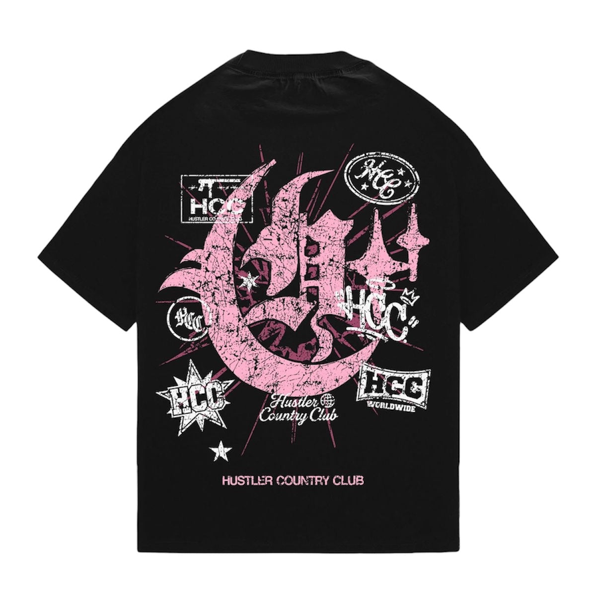 HUSTLERS COUNTRY CLUB
PINK UZI CHAOS TEE