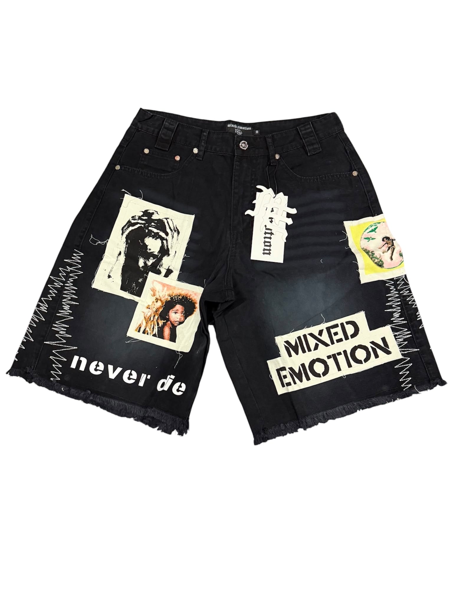 MIXED EMOTION Black “Chaos” Carpenter Shorts