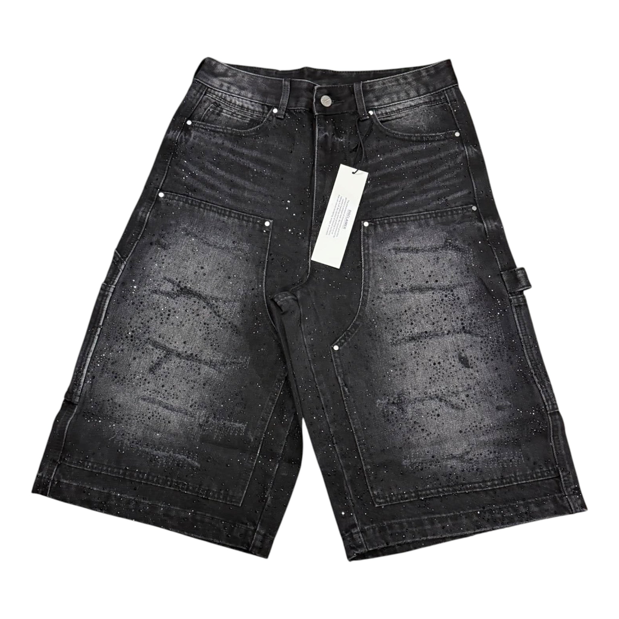 FIRST ROW
RHINESTONE DENIM JORT SHORT